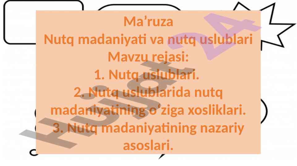 Nutq madaniyati va nutq uslublari