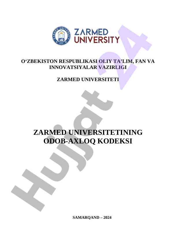 Zarmed universitetining odob-axloq kodeksi