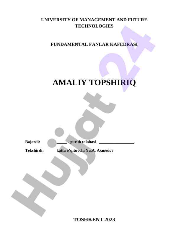 Amaliy topshiriq natijalari 2023 yili
