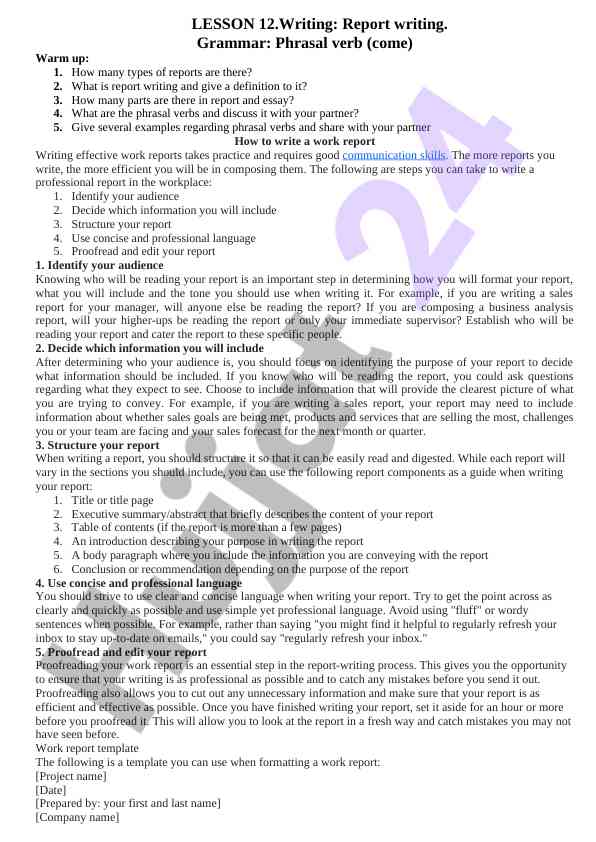 Effective work report writing techniques