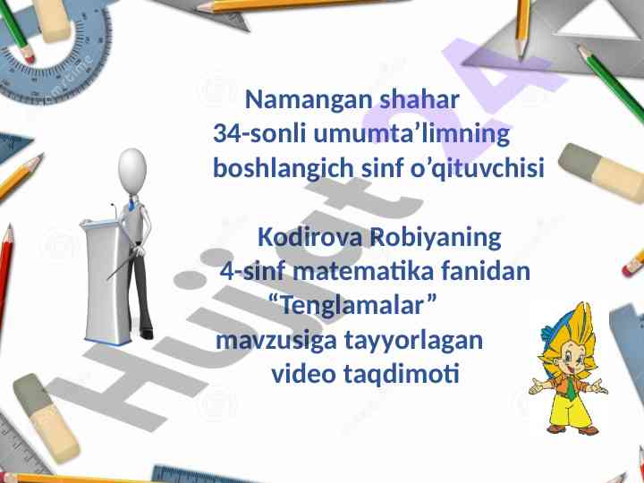 Tenglamalar mavzusi bo'yicha video taqdimot