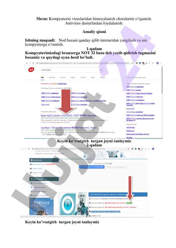 Kompyuterni viruslaridan himoyalanish choralarini o‘rganish