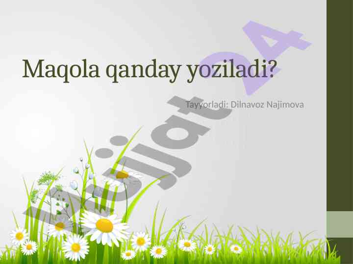 Maqola yozish bosqichlari bilan tanishtirish