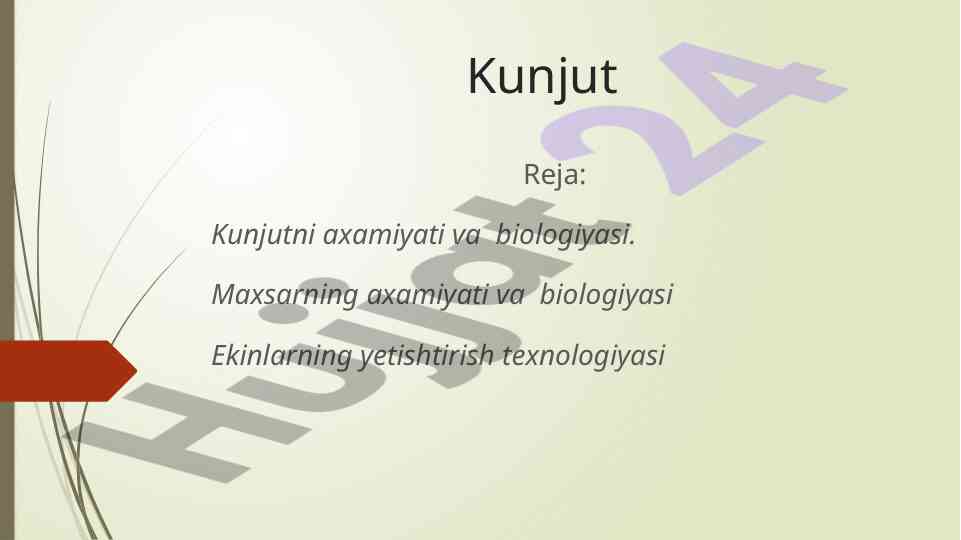 Kunjut biologiyasi va axamiyati