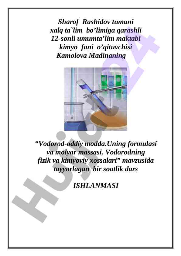 Oksidlarning toifalanishi dars ishlanmasi