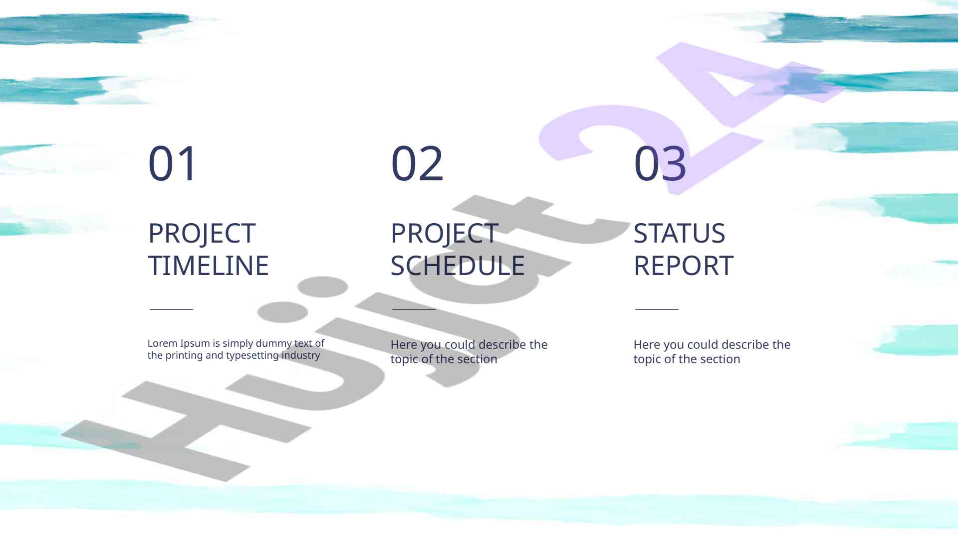 Project schedule and status report overview