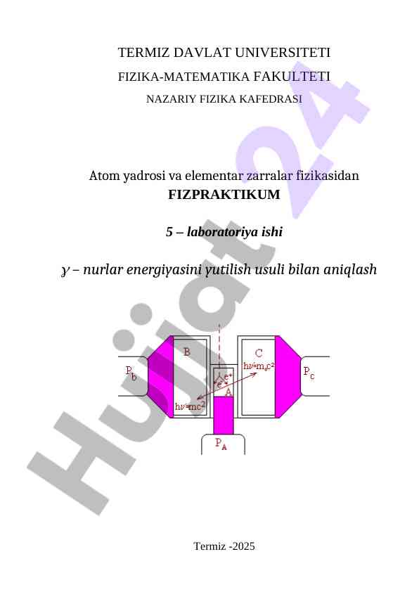 Atom Yadrosi Va Elementar Zarralar Fizikasi