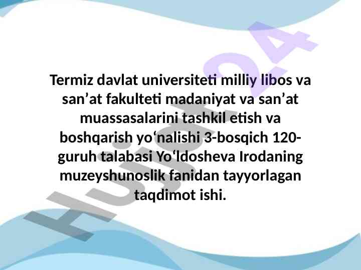 Oʻrta osiyoda muzeylarning shakllanishi