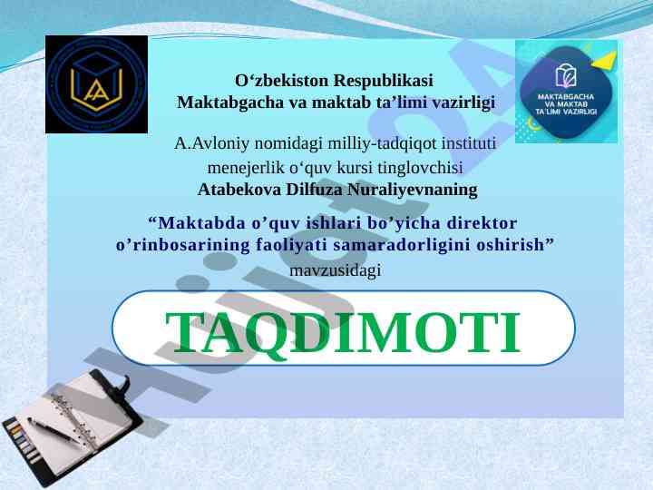Maktabda o‘quv ishlari bo’yicha faoliyat samaradorligi