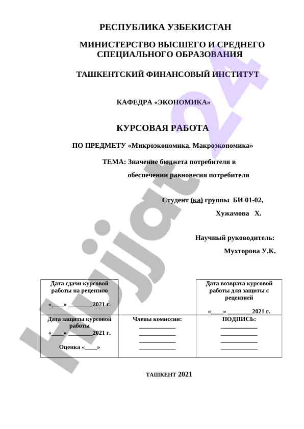 Budjetning iste'molchiga ta'siri va rivojlanishi