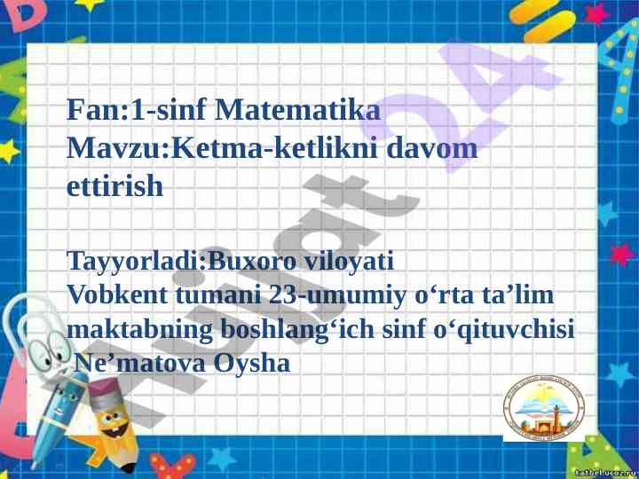 Ketma-ketlikni davom ettirish mavzusi
