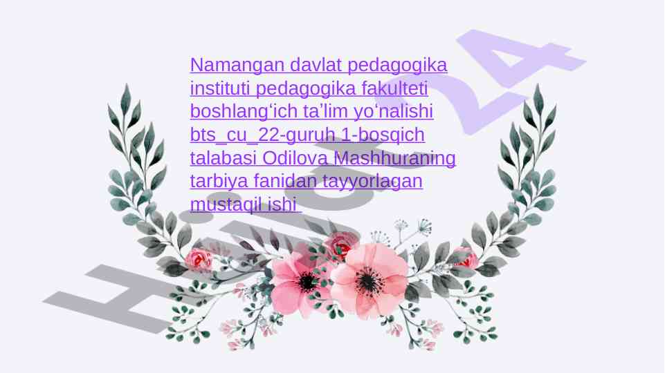 Taʼlim muassasasining ota-onalar bilan ishlash