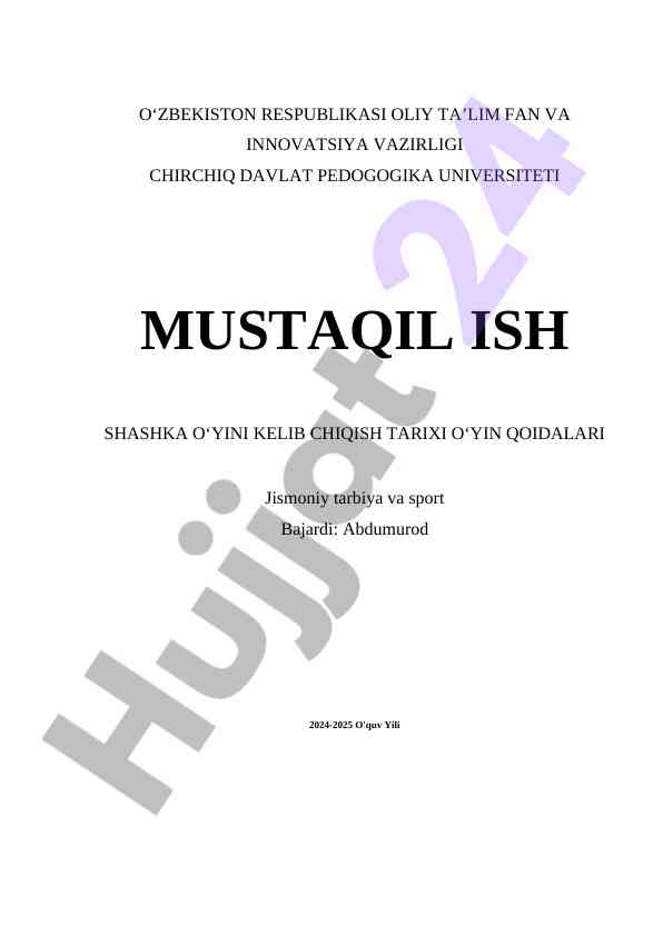 Shashka o'yini tarixi va qoidalari