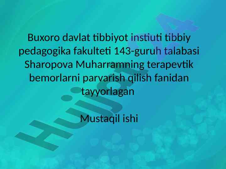 Og’ir va o’layotgan bemorlar bilan muloqotning o’ziga xosligi