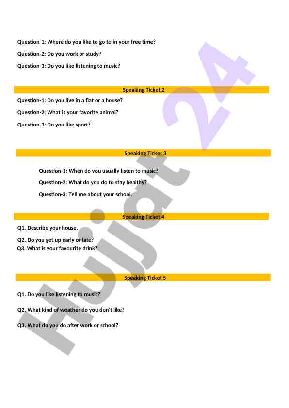 Survey questions on personal preferences and lifestyle