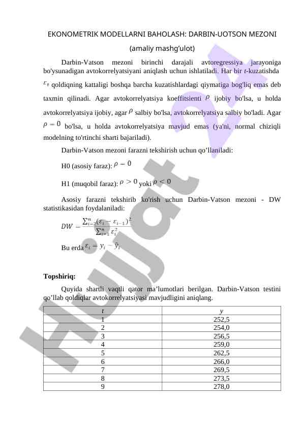 Ekonometriya modellarini baholash usullari