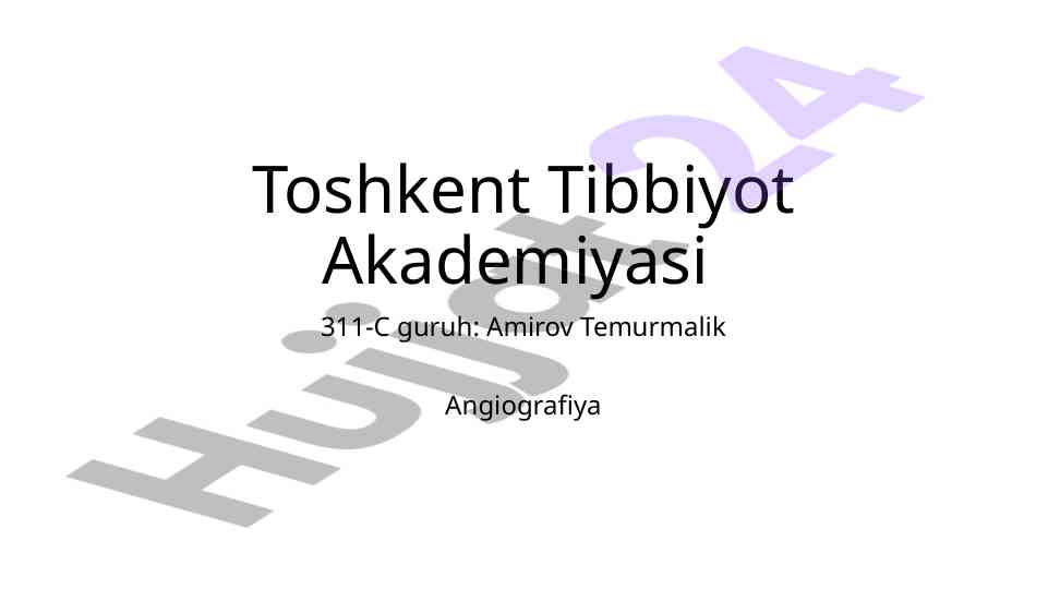 Angiografiya: qon va limfa tomirlarini tasvirlash
