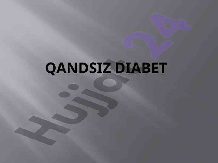 Qandsiz diabet: belgilari va diagnostikasi