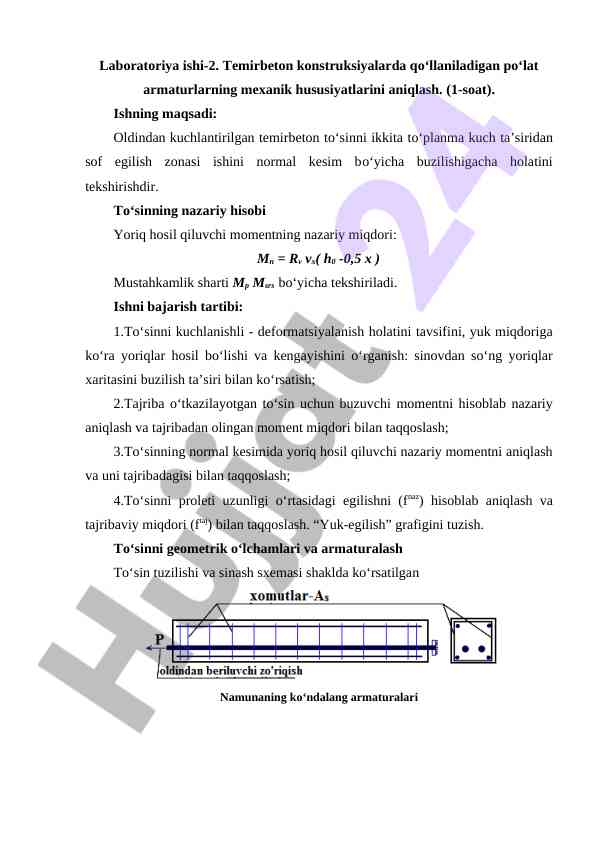 Temirbeton konstruksiyalarda polat armaturlarni tekshirish