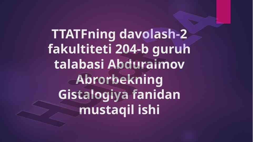 Keratinizatsiya va epiteliya tahlili