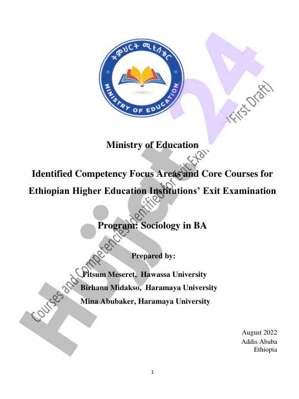 Competency focus areas in ethiopian higher education