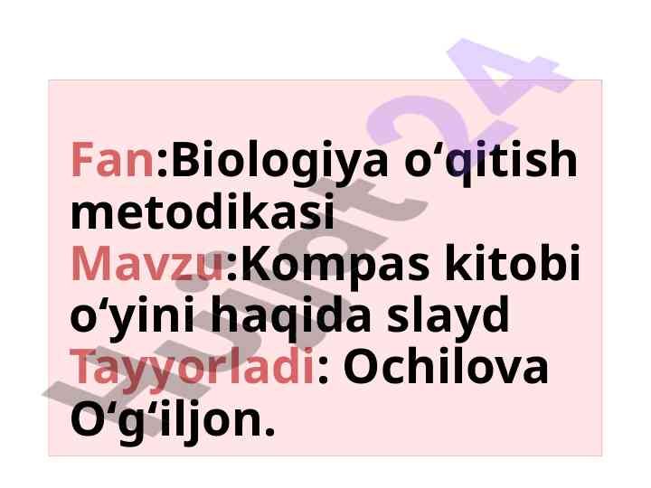 Kompas kitobi o‘yini haqida taqdimot