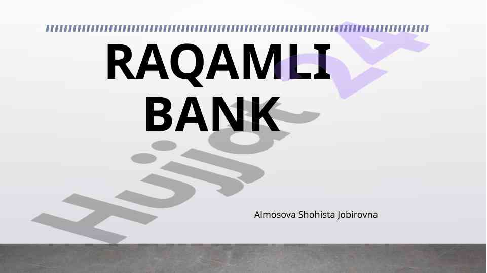 Raqamli iqtisodiyot va tijorat banklari