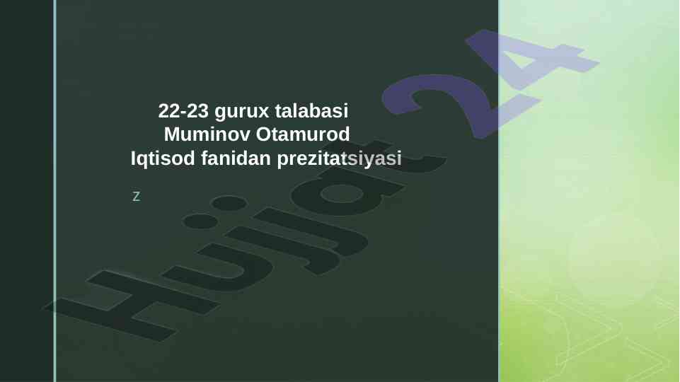 Moliya tizimi va moliya siyosati prezitatsiyasi