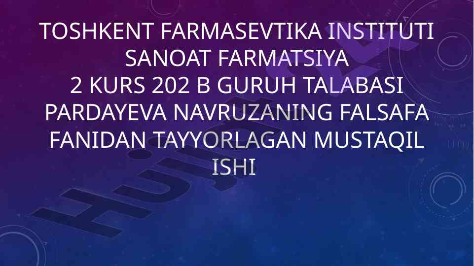 G’arb falsafasida inson hayoti ma'nosi
