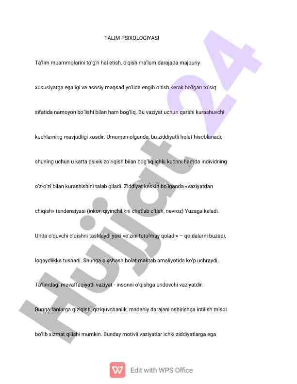 Talim psixologiyasi va o‘quv muvaffaqiyatlari