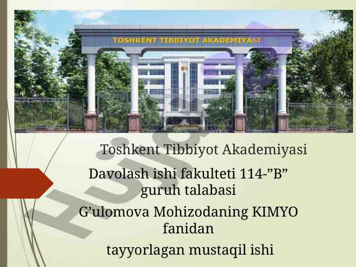 Tibbiy kimyo fani eritmalar nazariyasi