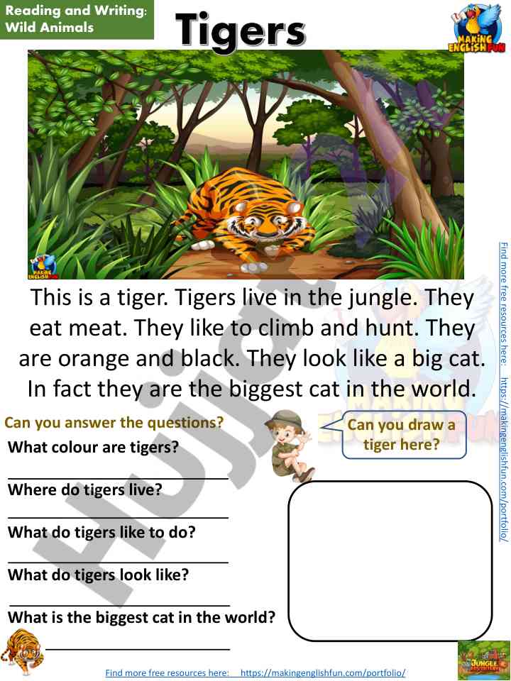 Understanding the characteristics of tigers in the wild