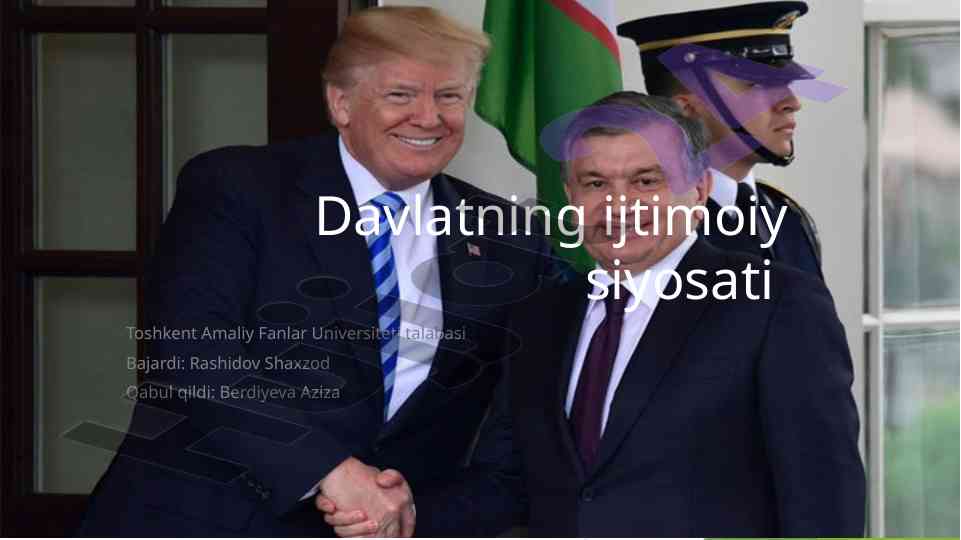 Davlat ijtimoiy siyosati tahlili va asosiy yoʻnalishlari