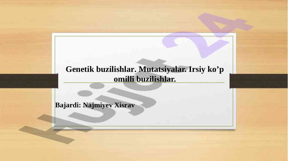 Genetik buzilishlar va mutatsiyalar tahlili