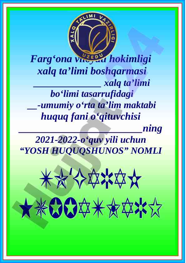 Yosh huquqshunos to‘garak a‘zolari haqida ma’lumot