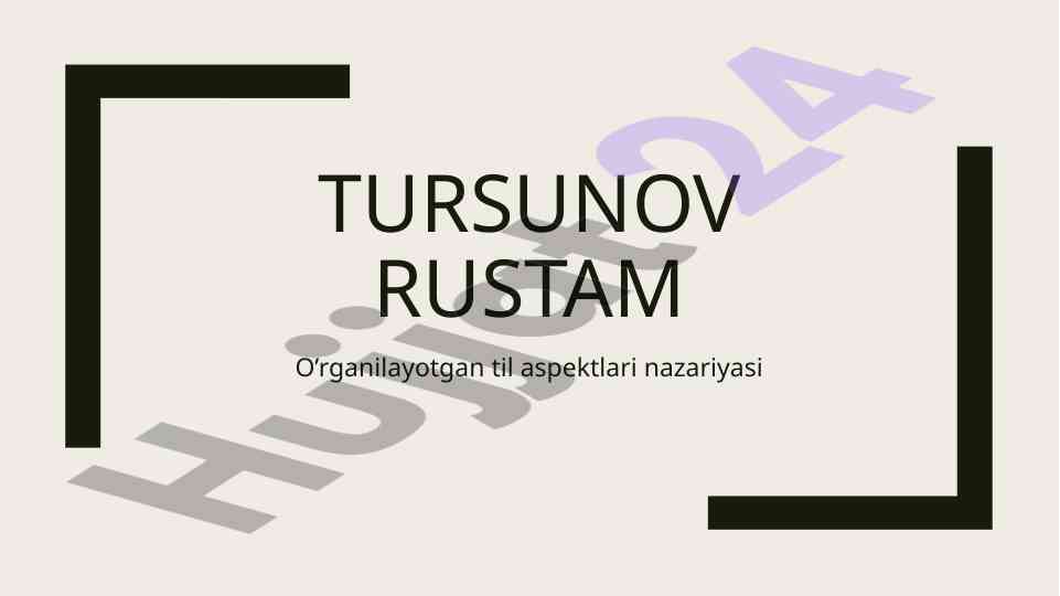 Til aspektlari nazariyasi tadqiqoti