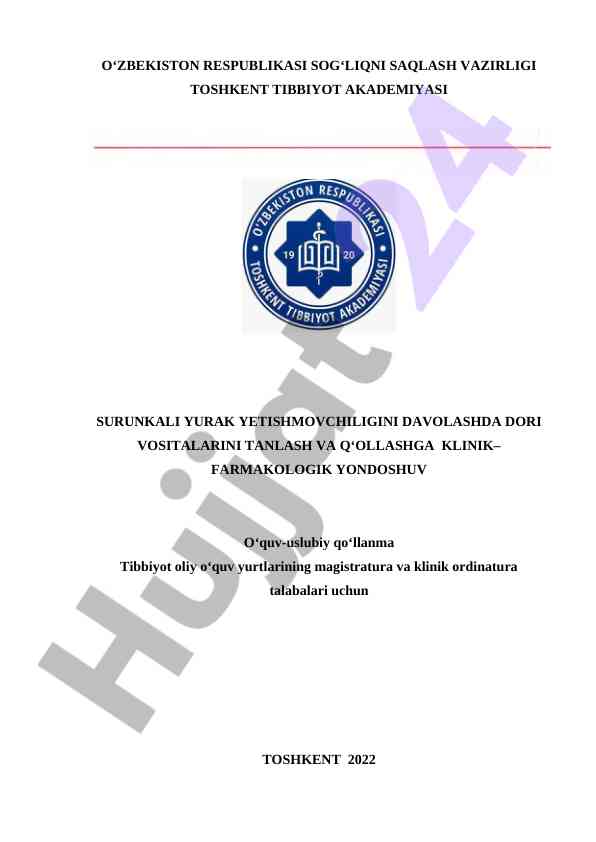 Surunkali yurak yetishmovchiligini davolashda dori vositalarini tanlash