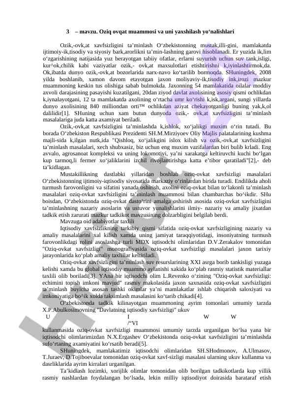 Oziq-ovqat muammolari va yaxshilash yo‘nalishlari