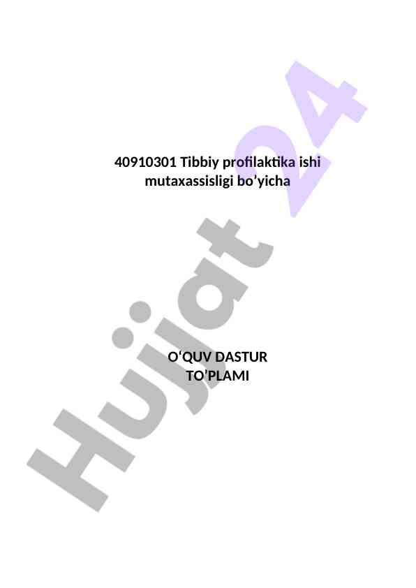 Tibbiy profilaktika ishida o‘quv dasturi