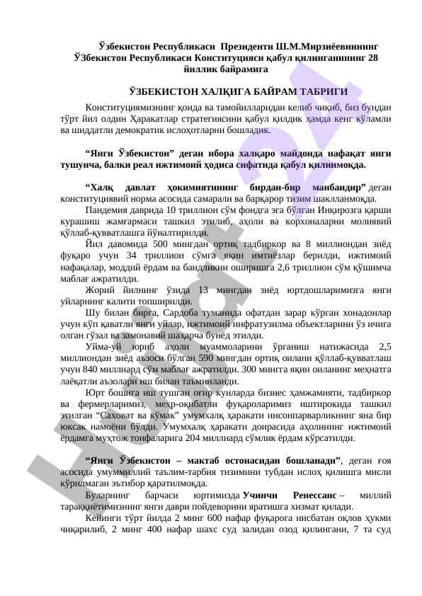 Demokratik islahatlar va inqirozga qarshi kurash