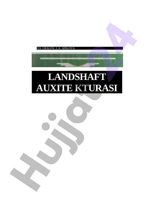 Landshaft arxitekturasi darslik o‘quv qo‘llanmasi