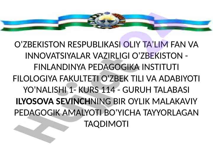 Malakavi pedagogik amaliyot taqdimoti
