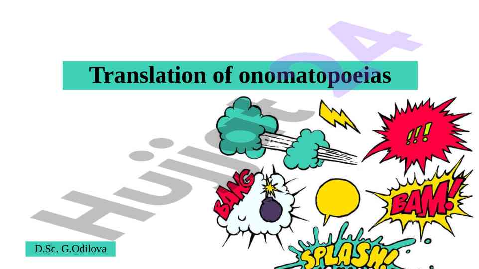 Translation of onomatopoeias and their types