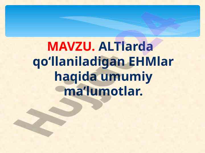Ehmlar va avtomatlashtirilgan loyihalash haqida
