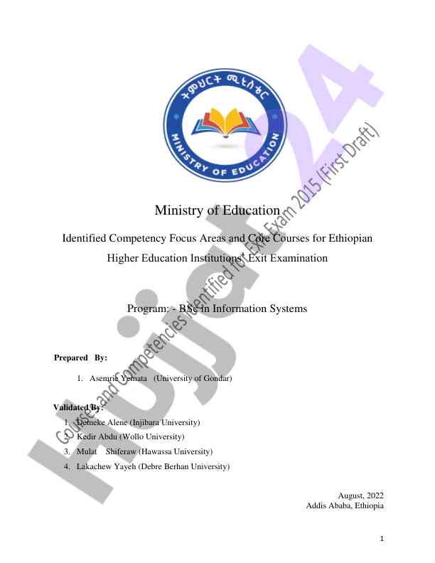 Competency focus areas for higher education examinations