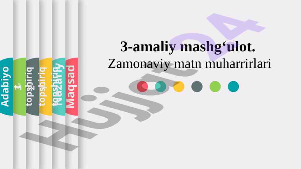 Zamonaviy matn muharrirlari amaliy mashg‘ulot