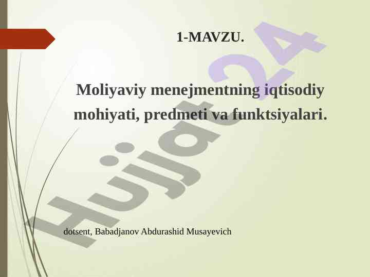 Moliyaviy menejmentning iqtisodiy mohiyati va funktsiyalari