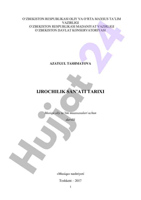 Ijrochilik san’ati tarixi darsligi