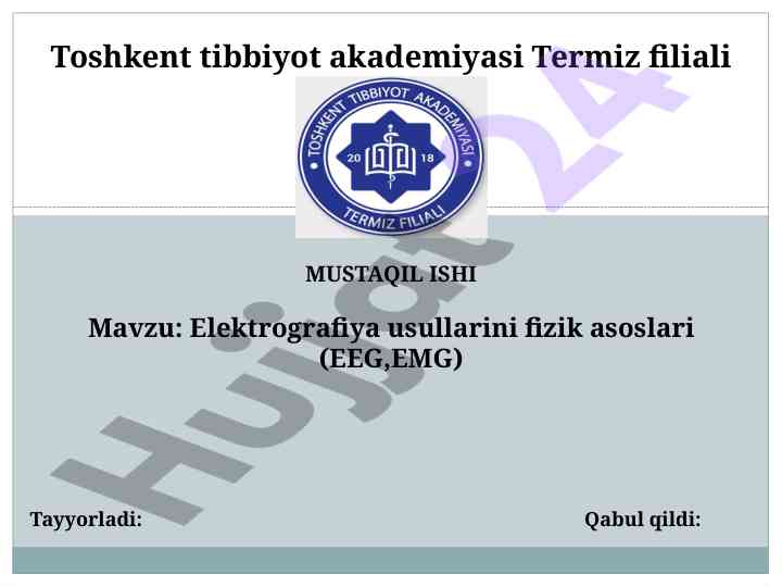Elektrografiya usullarining fizik asoslari