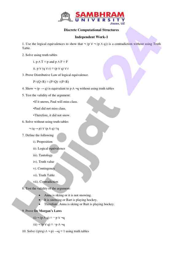 Logical equivalence and truth table analysis